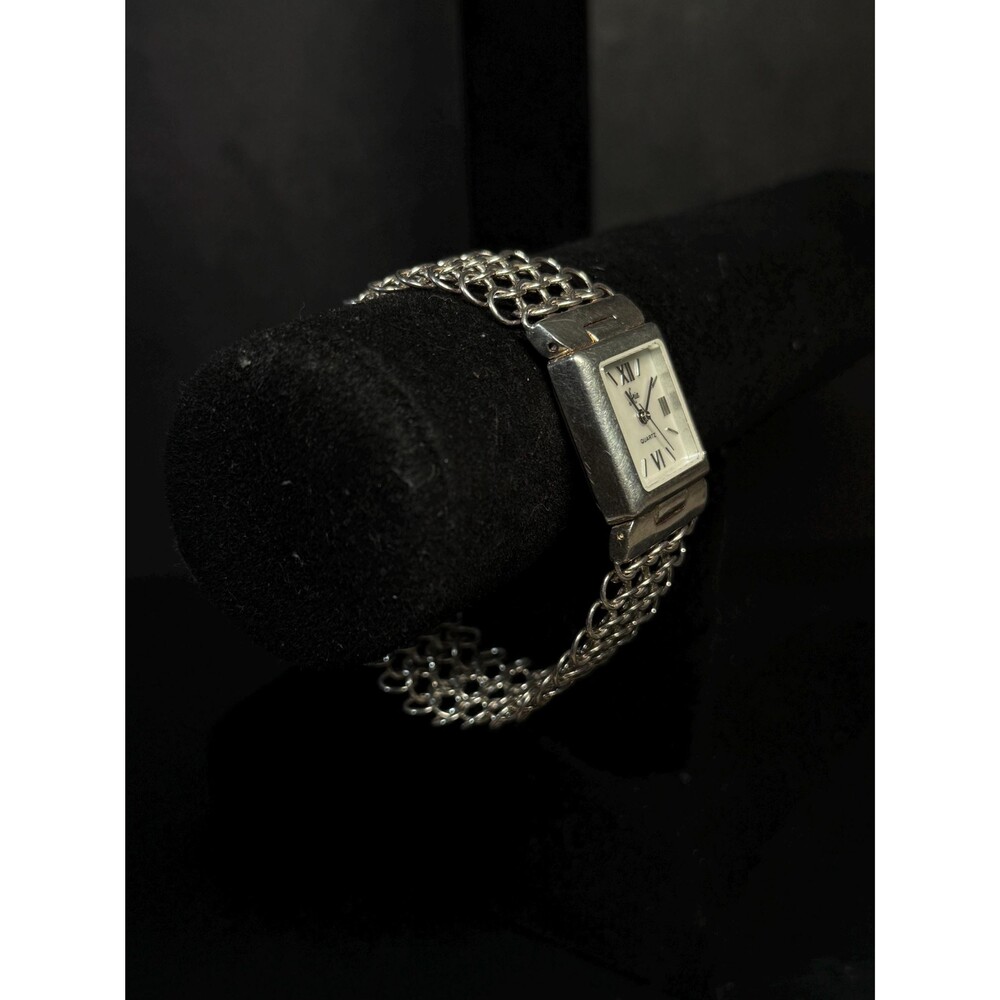 Sterling Silver Aria Quartz Watch Woven Link Band - Picture 6 of 14